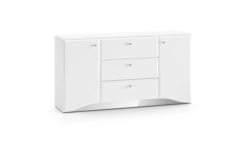 Komoda z oświetleniem LED GLAMOUR 02 | 160cm | Biały połysk gamk-02 gavin komoda