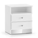 Szafka nocna z oświetleniem LED GLAMOUR 04 | Biały połysk gams-04 gavin szafka nocna