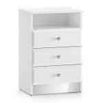 Szafka nocna z szufladami GLAMOUR 07 | Oświetlenie LED | Biały połysk gams-07 gavin szafka nocna