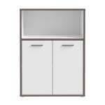 Niski regał z drzwiczkami 90 cm KEFLAVIK Biały/Grafit Indeks: KFLR321-J53 KLFR-06 KLAUDIA regał