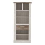 Opis Elegancki, wąski regał dzięki doskonałemu połączeniu dekoru Pinia Biała i Dąb Antyczny idealnie wkomponuje się w przestrzeń gabinetu, salonu lub sypialni. Regał posiada sześć półek i jedną szufladę, dzięki czemu stwarza więcej miejsca do przechowywania. Zestawienie dekorów odwzorowujących naturalne drewno ociepli wnętrze oraz nada mu stylu Designerski charakter regału podkreśla metalowy uchwyt w kolorze nikiel mat Otwarte przestrzenie świetnie sprawdzą się jako miejsce do wyeksponowania ulubionych dekoracji, rodzinnych zdjęć Regał doskonale prezentuje się z innymi meblami z tej samej kolekcji Mebel został wyposażony w odporne i wytrzymałe na uszkodzenia obrzeże ABS Maksymalne obciążenie półki nad szufladą do 10 kg Maksymalne obciążenie półki do 5 kg Maksymalne obciążenie szuflady do 3 kg Elementy do montażu ściennego w zestawie Regał wykonany z wysokiej jakości płyty wiórowej Szczegóły produktu Informacje logistyczne Instrukcje montażu i karty bezpieczeństwa produktu Regał Indeks: DURR511-T75 DMFR-10 DAMIAN regał