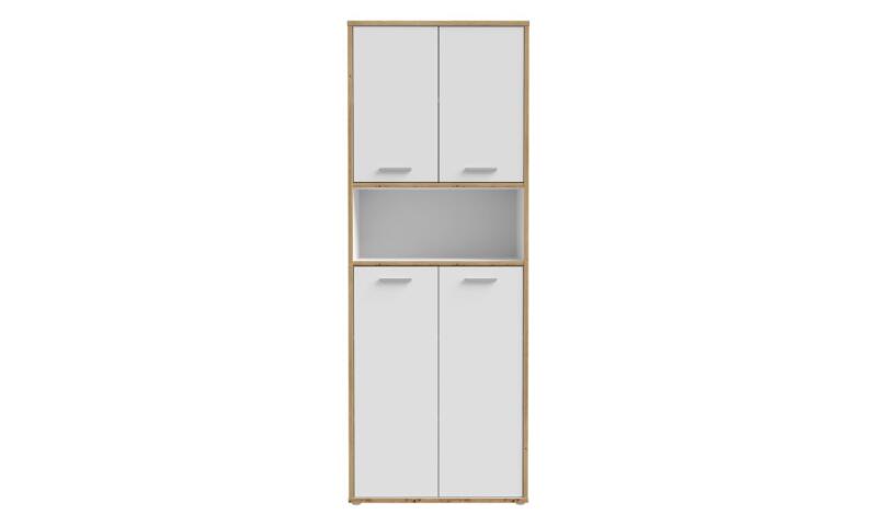 Opis Regał z kolekcji KEFLAVIK możesz ustawić w domowym gabinecie w stylu nowoczesnym i skandynawskim. Mebel odzielono na 3 sekcje. Po środku znajduje się otwarta przestrzeń, idealna na książki, kwiaty i dekoracje. W dwóch szafkach natomiast możesz przechowywać segregatory z dokumentami. Połącz regał z pozostałymi elementami kolekcji KEFLAVIK i stwórz funkcjonalną przestrzeń prywatnego biura. Mebel ma wymiary 84,5 cm szerokości, 226,5 cm wysokości oraz 41,5 cm głębokości Regał łączy dekory biały i Dąb Artisan Maksymalne obciążenie wieńców górnych do 20kg Maksymalne obciążenie półek do 5kg W wybranych elementach zastosowano wytrzymałe obrzeże ABS Montaż do ściany wymagany (okucia w zestawie) Szczegóły produktu Informacje logistyczne Instrukcje montażu i karty bezpieczeństwa produktu Regał 90 cm KEFLAVIK Biały/Dąb Artisan Indeks: KFLR822-C881 KLFR-10 KLAUDIA regał dąb Artisan