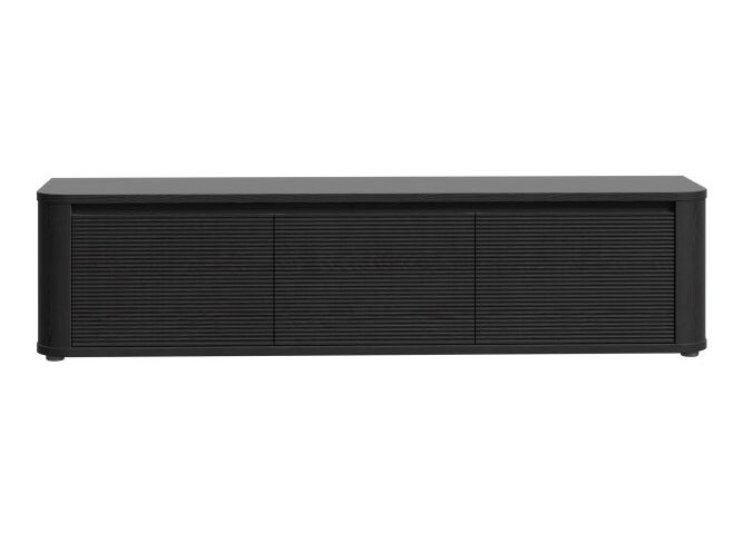 Opis Szafka RTV o szerokości niemal 170 cm to doskonały wybór do nowoczesnych wnętrz. Ryflowane fronty i modny kolor podkreślają elegancki design, a mechanizm cichego domyku zapewnia komfort użytkowania. Dopasuj mebel do swoich potrzeb i zdecyduj o jego finalnym wyglądzie! Zamontuj szafkę RTV BREATHTAKER na ścianie, postaw na podłodze lub dokup dedykowane wysokie nóżki - masz aż 3 możliwości modyfikacji designu mebla. Wprowadź do swojego salonu praktyczną szafkę RTV, idealnie wpisującą się w najnowsze trendy aranżacyjne! Wymiary: szerokość 168 cm, wysokość 41,5 cm, głębokość 41,3 cm Szafka RTV dedykowana dla telewizorów o maksymalnej przekątnej ekranu do 75 cali Szafka RTV wykonana w połączeniu dekorów: Dąb Cabezone / Dąb Czarny Drzwi zamykają się niemal bezgłośnie dzięki zastosowaniu systemu cichego domyku Wybrane elementy mebla zabezpieczono odpornym na uszkodzenia obrzeżem ABS Standardowe elementy do montażu ściennego dołączone w zestawie (pasujące do wersji szafki RTV na nóżkach lub stojącej). Aby uzyskać wiszącą wersję szafki RTV (zamontowaną na ścianie) należy dokupić dedykowane uchwyty Szczegóły produktu Informacje logistyczne Instrukcje montażu i karty bezpieczeństwa produktu Szafka RTV Indeks: BTHTH131-Q196 BGFR-02 BOGDAN szafka RTV dąb Cabezone / dąb Czarny