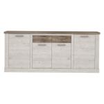 Duża komoda 220 cm DURO Pinia Biała/Dąb Antyczny Indeks: DURK241-T75 DMFK-06 DAMIAN komoda