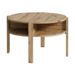 Opis Stolik w dekorze Dąb Artisan, imitujący naturalne słoje drewna, dzięki swojemu prostemu stylowi będzie idealnie pasował do salonu oraz pokoju dziennego. Dodatkowe dolne półki to funkcjonalna przestrzeń do przechowywania książek lub niezbędnych rzeczy. Stolik dzięki swej prostej budowie wniesie do pomieszczenia uczucie schludności oraz ciepła. Wysokiej jakości płyta wiórowa Maksymalne obciążenie blatu do 40 kg Blat stolika w kształcie koła Nóżki rodzaju ślizgacz Posiada obrzeże ABS odporne na uszkodzenia Łatwa w czyszczeniu powierzchnia Łatwy montaż Szczegóły produktu Informacje logistyczne Instrukcje montażu i karty bezpieczeństwa produktu Stolik kawowy Indeks: CFTT5024-D78 BGFS-09 BOGDAN stolik