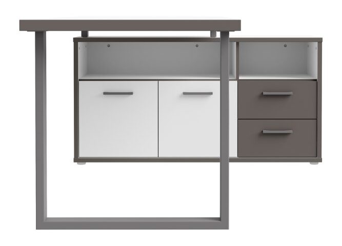 Biurko 160x75 cm z komodą KEFLAVIK Biały /Grafit Indeks: KFLB141-J53 KLFB-14 KLAUDIA biurko