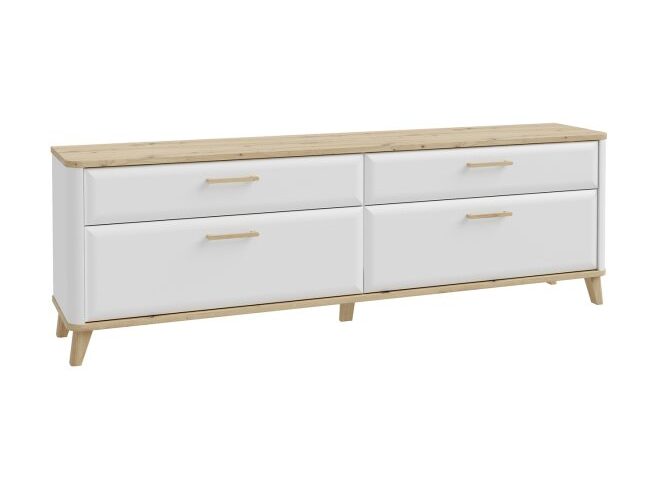 Szafka RTV z szufladami 210 cm WARDIOL Dąb Artisan/Biały wjfr-05