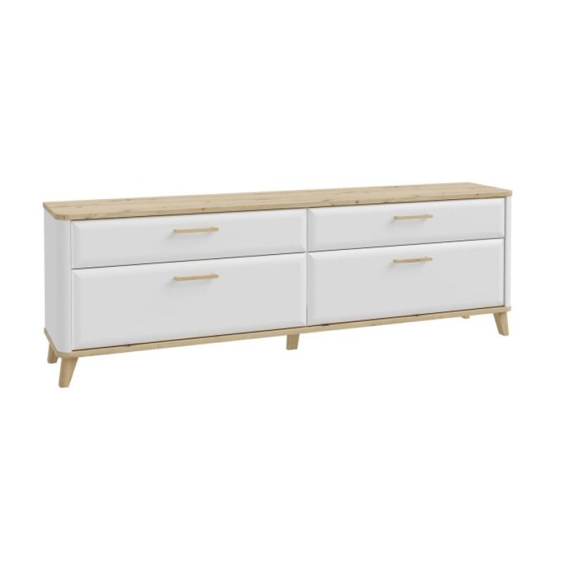 Szafka RTV z szufladami 210 cm WARDIOL Dąb Artisan/Biały wjfr-05