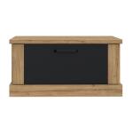 Stolik kawowy kwadratowy z szufladkami 85x85 cm KASZIMIRO Dąb Waterford/Czarny Indeks: CFTT5014-M328 KOFS-01 KONRAD stolik