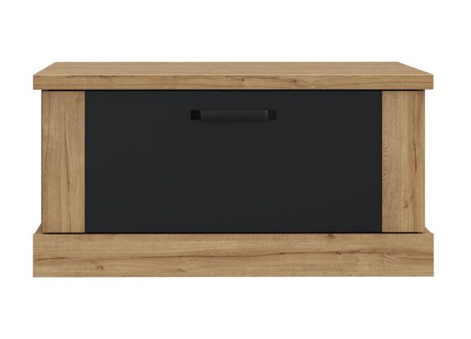 Stolik kawowy kwadratowy z szufladkami 85x85 cm KASZIMIRO Dąb Waterford/Czarny Indeks: CFTT5014-M328 KOFS-01 KONRAD stolik