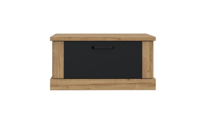 Stolik kawowy kwadratowy z szufladkami 85x85 cm KASZIMIRO Dąb Waterford/Czarny Indeks: CFTT5014-M328 KOFS-01 KONRAD stolik