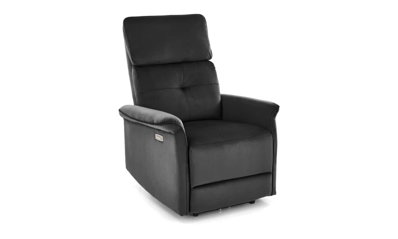 SEMIR fotel z funkcja elektrycznego rozkładania / gniazdo USB, czarny mhw-131