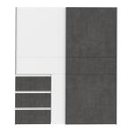 Szafa przesuwna 170 cm z szufladami WINN 2 Biały/Beton Indeks: W2QS823E71-C594 WOFS-08 WIOLA szafa Beton