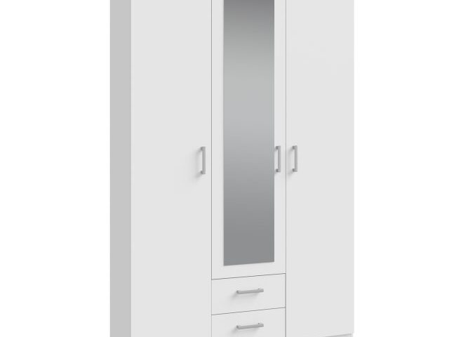 Szafa z lustrem i szufladami 130 cm ECONOBOX 2 Biały Indeks: ECBS931-120 edfs-03