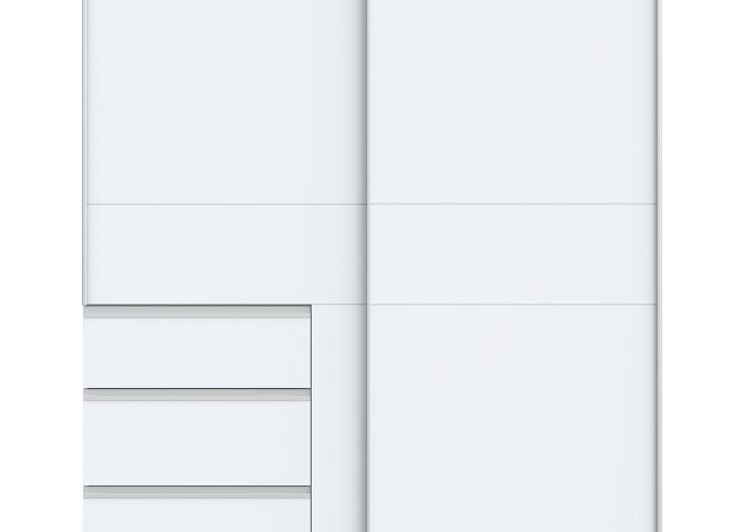 Opis Biała szafa doskonale wpasuje się w aranżację każdego pomieszczenia takiego jak sypialnia, garderoba, przedpokój oraz pokój młodzieżowy. Ciekawym rozwiązaniem jest nieregularny kształt drzwi szafy, który nadaje jej oryginalności i umożliwia łatwiejszy dostęp do wbudowanych szuflad. Wyposażona jest w wygodne drzwi przesuwne Uchwyty wykonane są z tworzywa w kolorze Metal - Aluminium Posiada trzy pojemne szuflady z maksymalnym ociążeniem do 5kg Łatwa w czyszczeniu powierzchnia Montaż do ściany jest wymagany (okucia są w zestawie) Szczegóły produktu Informacje logistyczne Instrukcje montażu i karty bezpieczeństwa produktu Szafa przesuwna 170 cm z szufladami WINN 2 Biały Indeks: W2QS823E71-120 WOFS-08 WIOLA szafa