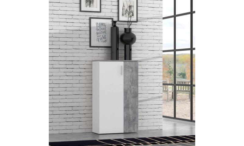 NOFB-12 NORBERT szafka na buty biały / beton - obrazek 4