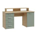 Biurko 145x60 cm z nadstawką na monitor Szałwia/Dąb Artisan Indeks: MT980-M888 nofb-03