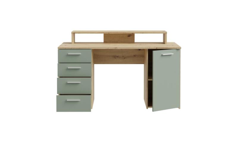 NOFB-03 NORBERT biurko dąb artisan / szałwia - obrazek 4