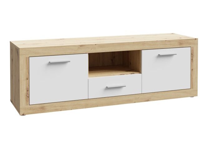 Szafka RTV 150 cm BACCIO Dąb Artisan/Biały Indeks: BCCT134-C804 BRFR-03 BARTEK szafka RTV dąb Artisan