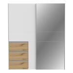 Szafa przesuwna z lustrem i szufladami 170 cm WINN 2 Dąb Artisan/Biały Indeks: W2QS8233S-C830 WOFS-07 WIOLA szafa dąb Artisan