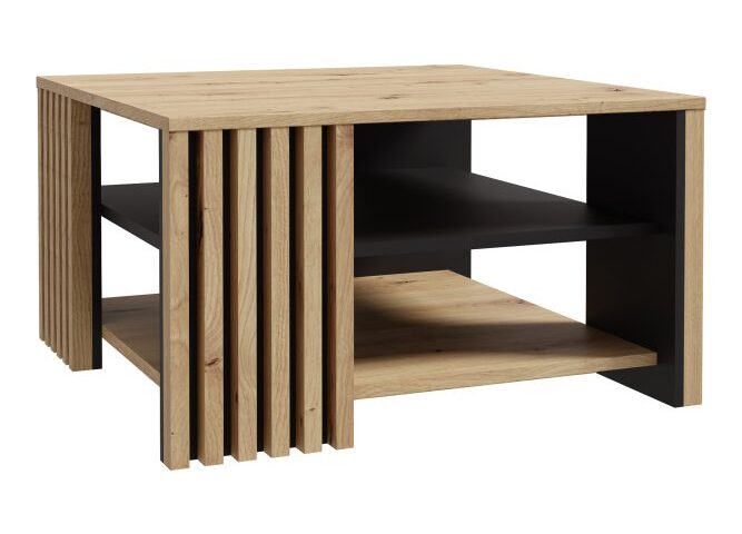 Stolik kawowy z lamelami 80x80 cm CARDIGAN Czarny/Dąb Artisan Indeks: CFTT5150-M624 cifs-07