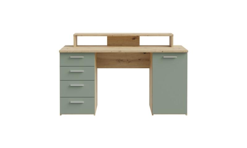 NOFB-03 NORBERT biurko dąb artisan / szałwia - obrazek 3