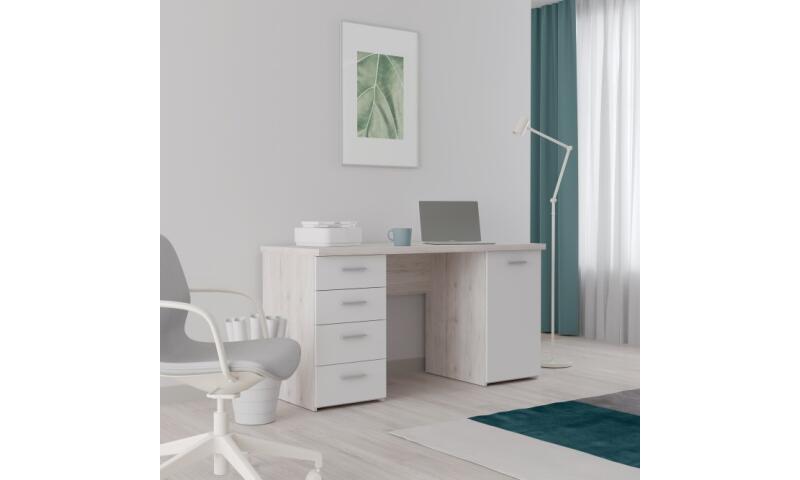 NOFB-05 NORBERT biurko biały / dąb piaskowy - obrazek 4