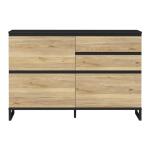 Opis Szafka na buty QUAYLE pomoże w przechowywaniu obuwia,dodatków, takich jak rękawiczki, szaliki oraz środków pielęgnacyjnych, np. pasty do butów. Pomogą w tym 3 uchylane szafki z przegrodami na buty i 2 szerokie szuflady. Na blacie znajdzie się miejsce na schowek na klucze, lampion lub świecę zapachową, roślinę doniczkową lub dekorację. Całość zachwyca też kolorystyką, łączącą elementy czerni i dekoru dębu. Mebel o wymiarach 150,1 cm szerokości, 99,3 cm wysokości oraz 34,1 cm głębokości Stylowe połączenie kolorystyczne czerni i dekoru Dąb Mauvella Maksymalne obciążenie blatu do 20 kg Maksymalne obciążenie szuflady do 5 kg W szafce możesz przechować do 12 par butów Mebel osadzono na solidnych, czarnych nóżkach w literę "U" Wybrane elementy mebla zabezpieczono odpornym na uszkodzenia obrzeżem ABS Montaż do ściany wymagany (okucia w zestawie) Szczegóły produktu Informacje logistyczne Instrukcje montażu i karty bezpieczeństwa produktu Szafka na buty L Indeks: QXLK221L-M733 PIFS-07 PIOTR szafka na buty dąb Mauvella