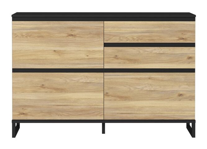 Opis Szafka na buty QUAYLE pomoże w przechowywaniu obuwia,dodatków, takich jak rękawiczki, szaliki oraz środków pielęgnacyjnych, np. pasty do butów. Pomogą w tym 3 uchylane szafki z przegrodami na buty i 2 szerokie szuflady. Na blacie znajdzie się miejsce na schowek na klucze, lampion lub świecę zapachową, roślinę doniczkową lub dekorację. Całość zachwyca też kolorystyką, łączącą elementy czerni i dekoru dębu. Mebel o wymiarach 150,1 cm szerokości, 99,3 cm wysokości oraz 34,1 cm głębokości Stylowe połączenie kolorystyczne czerni i dekoru Dąb Mauvella Maksymalne obciążenie blatu do 20 kg Maksymalne obciążenie szuflady do 5 kg W szafce możesz przechować do 12 par butów Mebel osadzono na solidnych, czarnych nóżkach w literę "U" Wybrane elementy mebla zabezpieczono odpornym na uszkodzenia obrzeżem ABS Montaż do ściany wymagany (okucia w zestawie) Szczegóły produktu Informacje logistyczne Instrukcje montażu i karty bezpieczeństwa produktu Szafka na buty L Indeks: QXLK221L-M733 PIFS-07 PIOTR szafka na buty dąb Mauvella