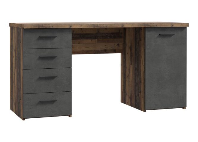 Biurko 145x60 cm z 4 szufladami i szafką Beton/Old-Wood Vintage Indeks: MT926-C943 nofb-05