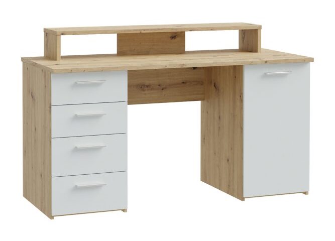 Biurko 145x60 cm z nadstawką na monitor Secret Grey/Dąb Artisan Indeks: MT980-M823 nofb-03