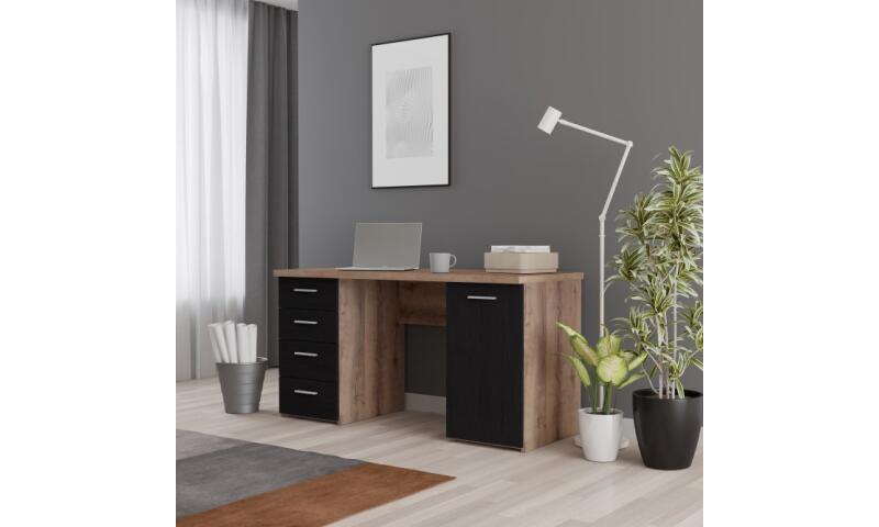 NOFB-05 NORBERT biurko czarny / dąb szlachetny - obrazek 4