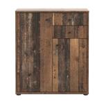 Opis Komoda w dopasowanym do współczesnych trendów dekorze doskonale wkomponuje się w aranżację salonu, jadalni lub sypialni. Zamykana szafka z pojemnymi półkami i dwie praktycze szuflady gwarantują odpowiednio dużo miejsca do przechowywania. Uniwersalny kształt mebla i dekor Old-Wood Vintage odwzorowujący naturalne drewno ociepli pomieszczenie i wkomponuje się w każdą aranżację Blat zapewni dodatkowe miejsce do wyeksponowania ulubionych dekoracji, rodzinnych pamiątek Minimalistyczne uchwyty i solidne nóżki w czarnym kolorze nadają kompozycji lekkości i podkreślają jej nowoczesny design Niewielka szerokość mebla pozwoli na wykorzystanie go również w małych pomieszczeniach W zestawie elementy do montażu ściennego Komoda jest wykonana z wysokiej jakości płyty meblowej W zestawie elementy do montażu ściennego Komoda jest wykonana z wysokiej jakości płyty meblowej Szczegóły produktu Informacje logistyczne Instrukcje montażu i karty bezpieczeństwa produktu Komoda Indeks: T2KK50-H51 NOFK-24 NORBERT komoda old wood vintage