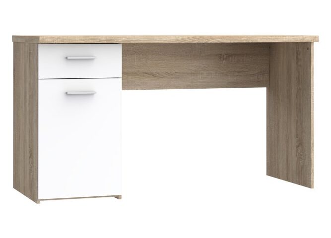 Biurko 140x60 cm z szufladą i szafką Biały/Dąb Sonoma Indeks: MT936-Q36 nofb-08