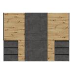 Opis Ta 3-drzwiowa szafa sprawi, że sypialnia zyska wyróżniający element aranżacji i funkcjonalny mebel. Praktyczne wnętrze szafy, wyposażone w 6 szuflad, 3 drążki na wieszaki oraz 3 półki, zagwarantuje wygodę w przechowywaniu ubrań, pościeli i innych rzeczy osobistych. Dolną część szafy możesz zagospodarować na walizki, bagaż Przestronna szafa o wymiarach: szerokość 269,7 cm x wysokość 200,5 cm x głębokość 61 cm Kolor Dąb Artisan podkreśla charakter mebla Maksymalne obciążenie półek do 15 kg Maksymalne obciążenie drążka do 25 kg Maksymalne obciążenie szuflad do 5 kg Szafa dobrze komponuje się z innymi meblami z kolekcji WINN 2 Montaż do ściany wymagany (okucia w zestawie) Szczegóły produktu Informacje logistyczne Instrukcje montażu i karty bezpieczeństwa produktu Szafa przesuwna 270 cm z szufladami WINN 2 Dąb Artisan/Beton Indeks: W2QS13331-C752 WOFS-03 WIOLA szafa dąb Artisan