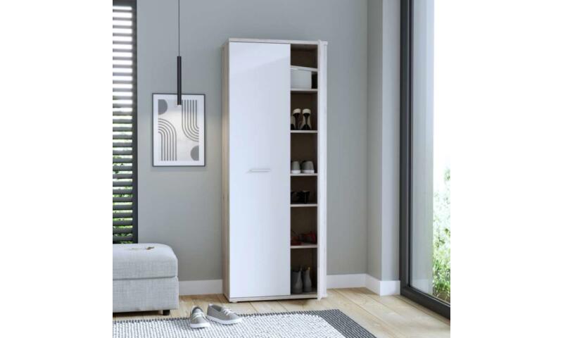 NOFB-13 NORBERT szafa na buty dąb piaskowy / biały - obrazek 4