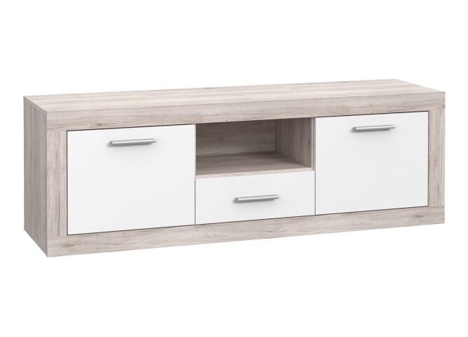 Opis Szafka RTV z kolekcji BACCIO dopełni każde mieszkanie urządzone w stylu nowoczesnym. Mebel posiada praktyczną szufladę, dzięki czemu zmieścisz wszystkie niezbędne przedmioty. Na blacieszafki wyeksponujesz zdjęcia, kwiaty i pamiątki rodzinne, a całą aranżację wnętrza możesz dodatkowo uzupełnić o pozostałe elementy kolekcji BACCIO. Mebel o wymiarach: szerokość 147,7 cm x wysokość 49,8 cm x głębokość 41 cm, z różnymi opcjami przechowywania Komoda w efektowym połączeniu dekorów Dąb piaskowy i biały Wysokiej jakości płyta meblowa zapewnia trwałość użytkowania Maksymalne obciążenie blatu do 40 kg Maksymalne obciążenie szuflad do 3 kg Nóżki typu ślizgacz chronią podłogę przed zarysowaniami Montaż do ściany wymagany (okucia w zestawie) Szczegóły produktu Informacje logistyczne Instrukcje montażu i karty bezpieczeństwa produktu Szafka RTV 150 cm BACCIO Dąb Piaskowy/Biały Indeks: BCCT134-T19 BRFR-03 BARTEK szafka RTV