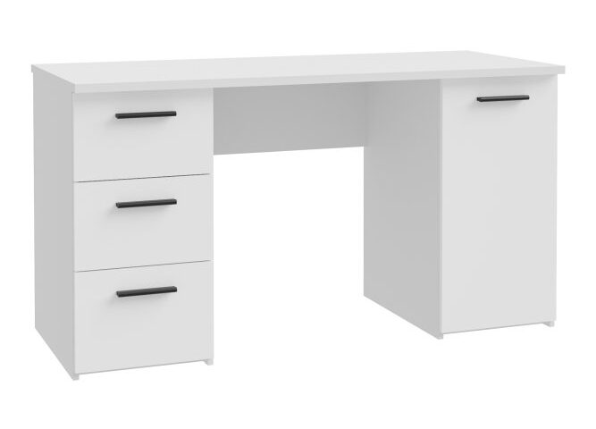 Białe biurko 140x60 cm z 3 szufladami i szafką Indeks: MT311-120 nofb-10