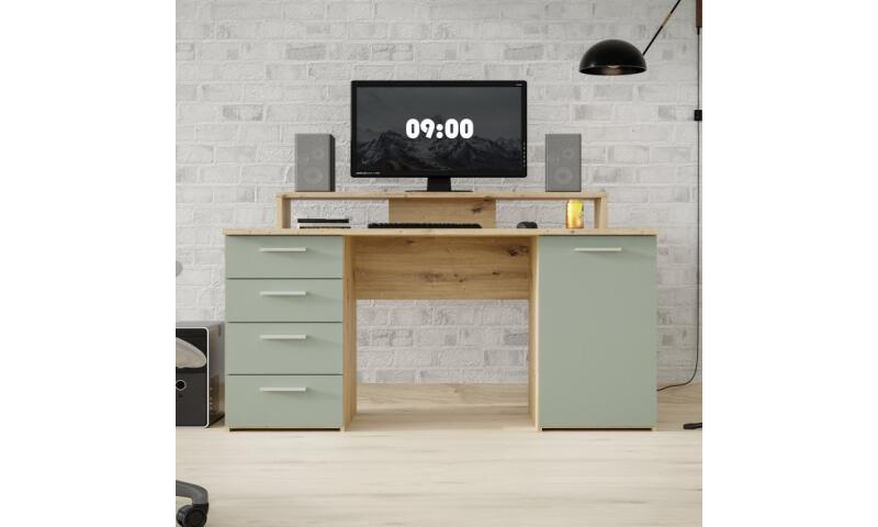 NOFB-03 NORBERT biurko dąb artisan / szałwia - obrazek 5