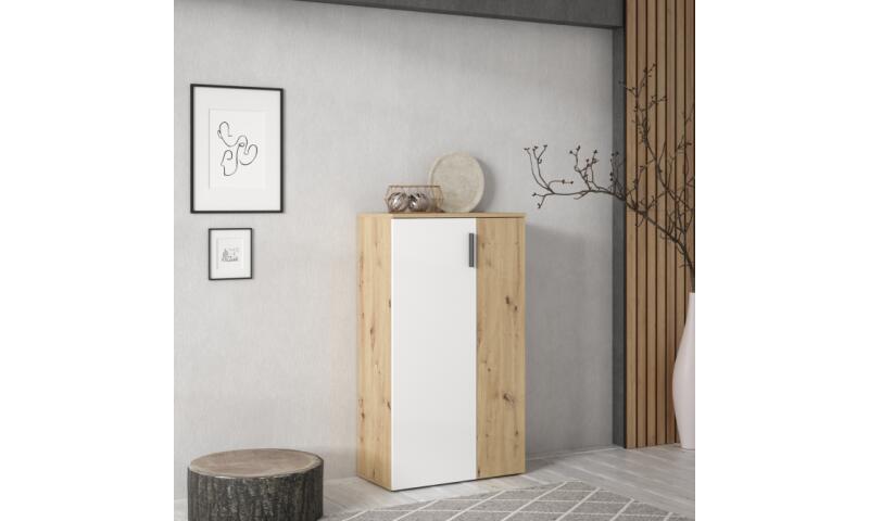 NOFB-12 NORBERT szafka na buty dąb artisan / biały - obrazek 4