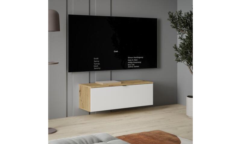 LŁFR-01 LESŁAW szafka RTV biały / dąb artisan - obrazek 5