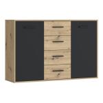 Komoda 120 cm ANTUZA Dąb Artisan/Czarny Indeks: NTU231-M712 aefk-02