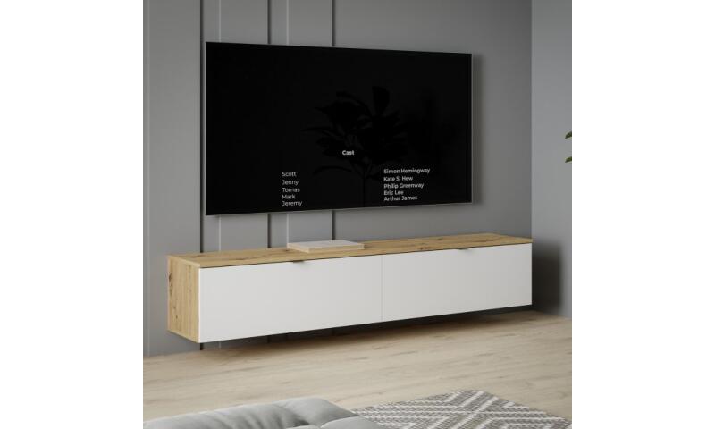 LŁFR-02 LESŁAW szafka RTV biały / dąb artisan - obrazek 5