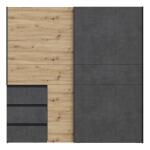 Opis Pojemna szafa w niebanalnym zestawieniu kolorystycznym Dębu Artisan z Ciemnoszarym Betonem dedykowana jest do nowoczesnych wnętrz. Ciekawym rozwiązaniem jest nieregularny kształt drzwi szafy, który nadaje jej oryginalności i umożliwia łatwiejszy dostęp do wbudowanych szuflad. Mebel idealnie sprawdzi się w sypialni, a także garderobie. Wyposażona jest w wygodne drzwi przesuwne Uchwyty wykonane są z tworzywa w kolorze czarnym Posiada trzy pojemne szuflady Trzy półki wykonane z płyty Montaż do ściany jest wymagany (okucia są w zestawie) Szczegóły produktu Informacje logistyczne Instrukcje montażu i karty bezpieczeństwa produktu Szafa przesuwna 200 cm z szufladami WINN 2 Dąb Artisan/Beton Indeks: W2QS323E71-C752 WOFS-05 WIOLA szafa dąb Artisan