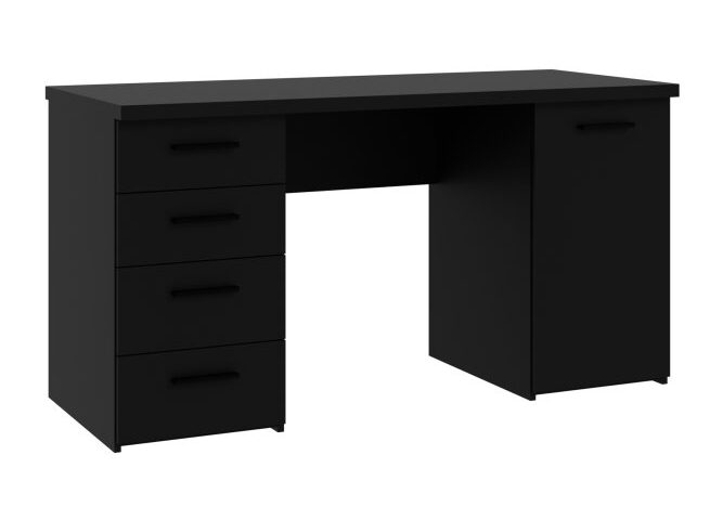 Czarne biurko 145x60 cm z 4 szufladami i szafką Indeks: MT926-Z13M nofb-05