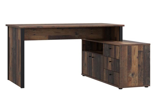 Biurko narożne z komodą vintage loft Indeks: T2KB231L-M800 nofb-43