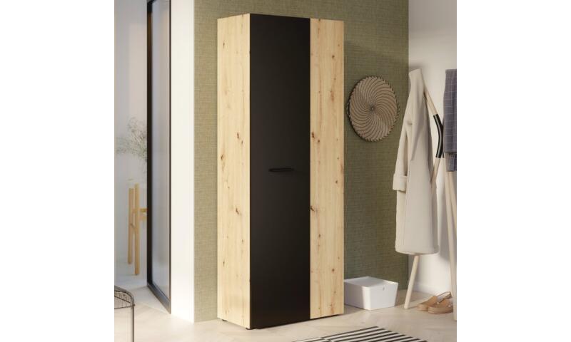 NOFG-62 NORBERT szafa gospodarcza dąb artisan / czarny - obrazek 5