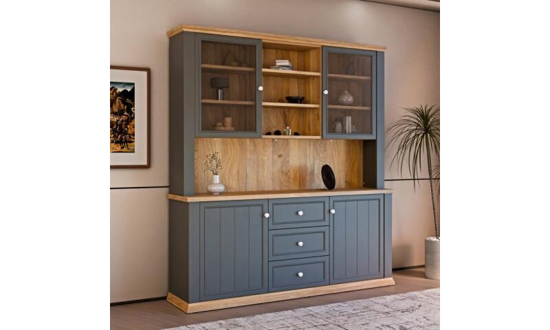 PTFW-02 PATRYCJA witryna dąb mauvella / uni wolfram szary - obrazek 6