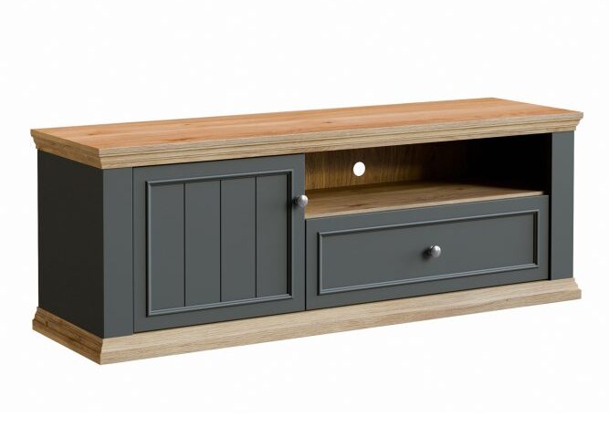 Szafka RTV L Indeks: PNTT121L-Q243 dąb mauvella / uni wolfram szary