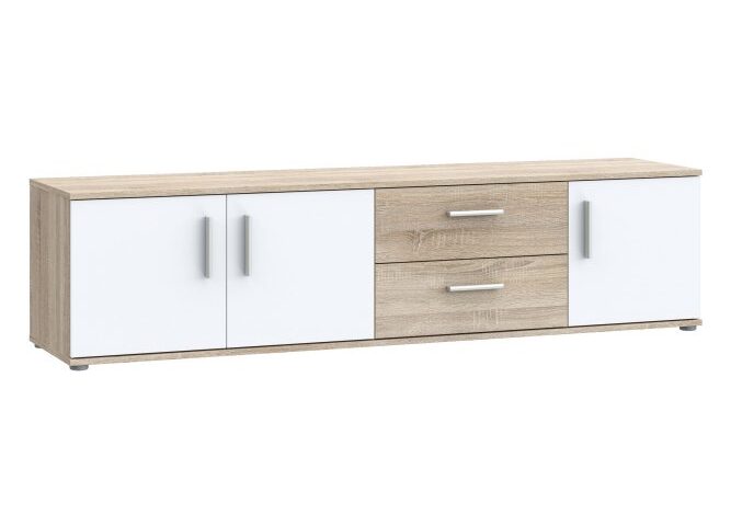 Szafka RTV z szufladami 180 cm IKOLI Dąb Sonoma/Biały Indeks: IKLT041L-Q45F nofr-55